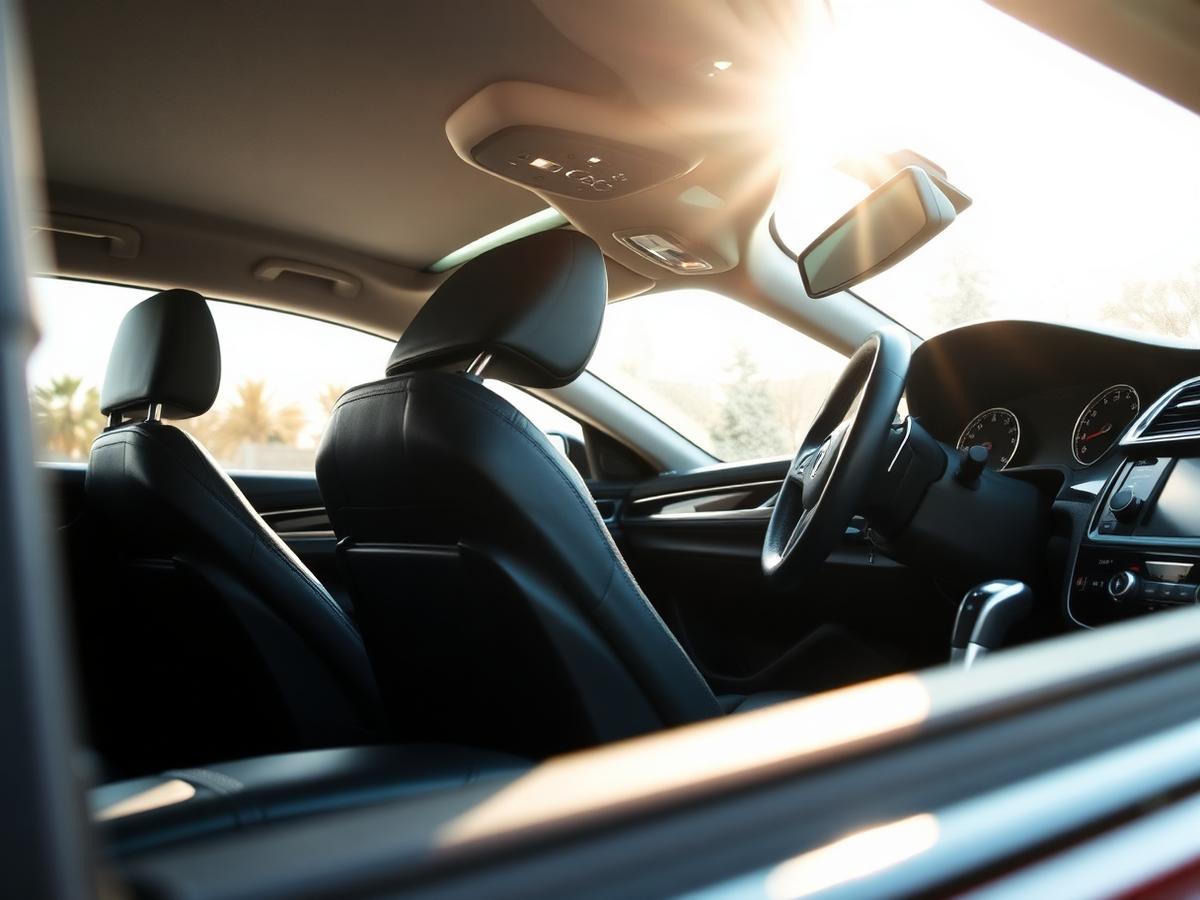 Spotless black leather car interior after a Special Touch interior detail